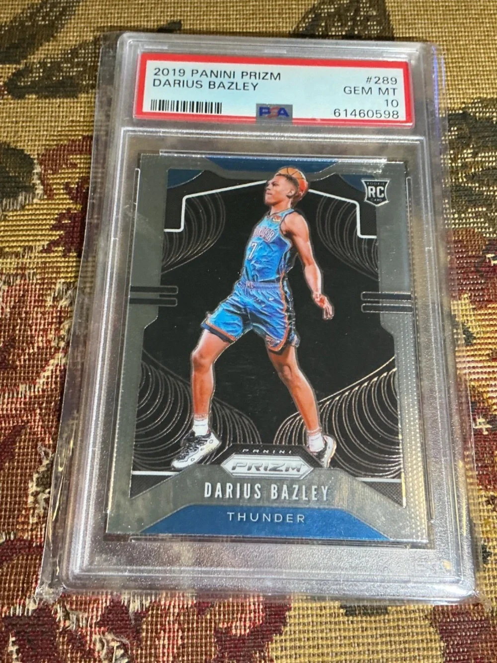 #289 Darius Bazley 2019 Panini Prizm rookie card Graded PSA 10